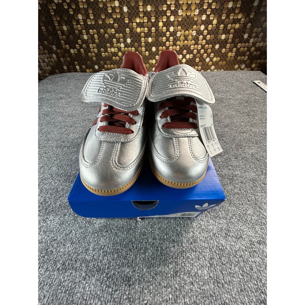 Adidas Samba LT W Silver Metallic Burgundy Gum Sneakers Women's Size 6 - Picture 8 of 10